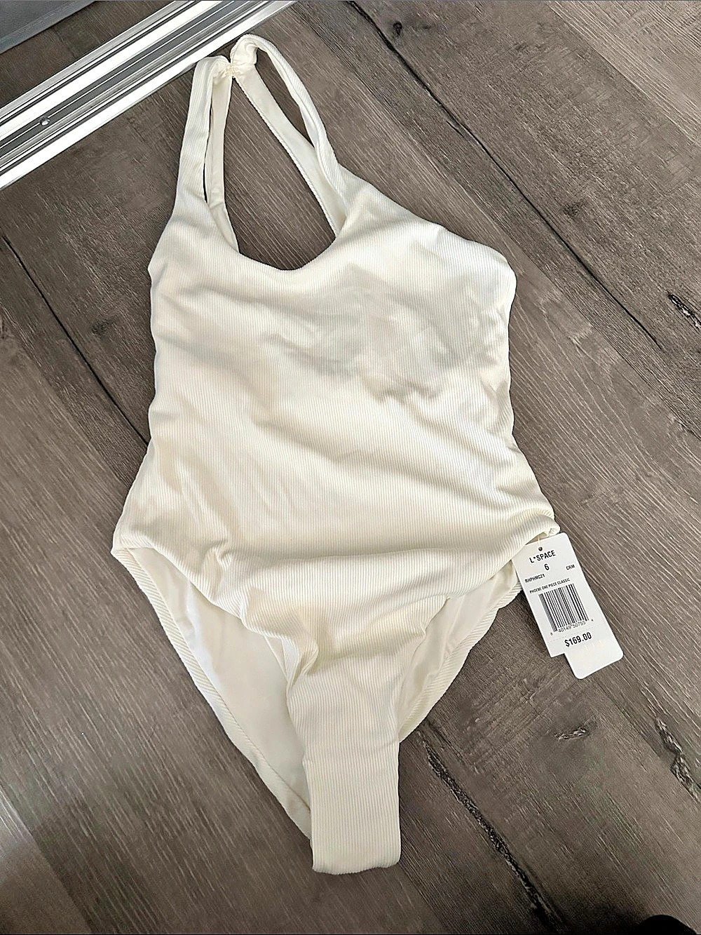 LSpace Ribbed One-Piece Swimsuit in White Size Small NWT